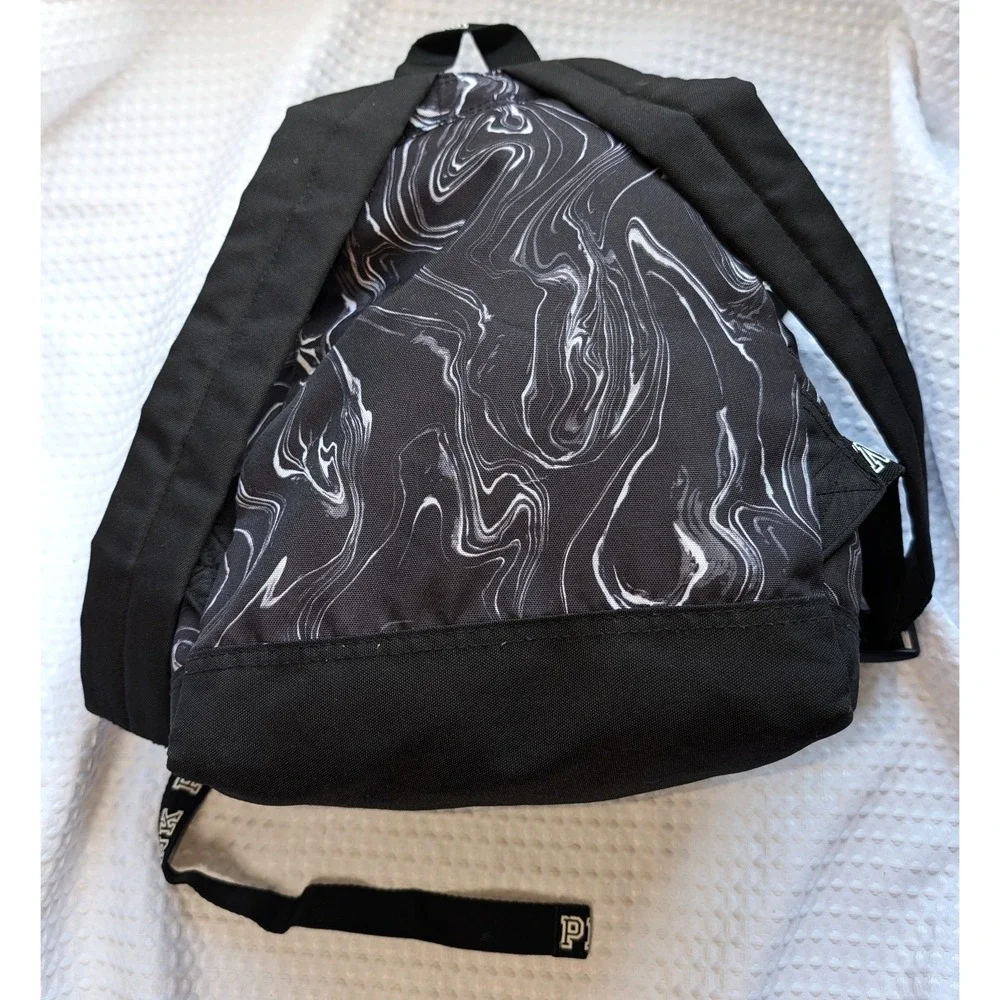 Pink Campus Backpack Victoria's Secret Black & White Marbled Logo Travel Bag 15